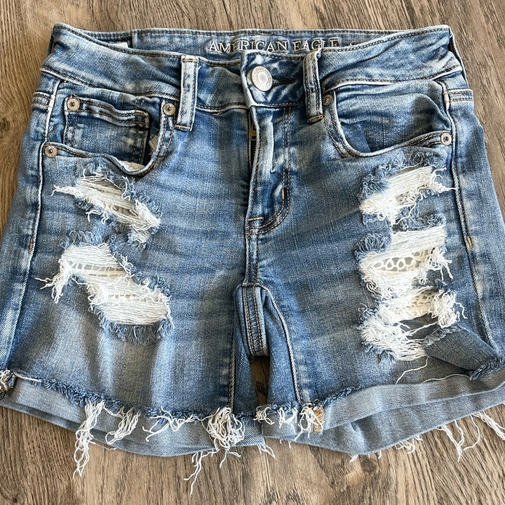 American Eagle Women’s Distressed Jean Shorts, size 2